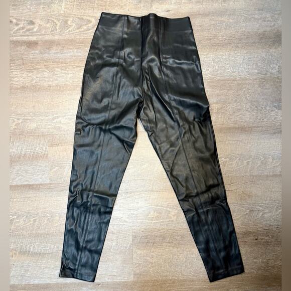 Ann Taylor Classic Black Faux Leather Leggings - Picture 3 of 6